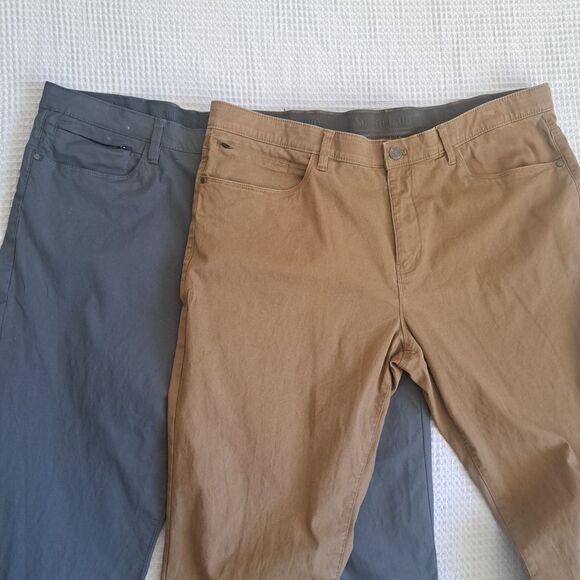 English Laundry *2 Pairs* Pants Men 40 x 30 Brown Gray Straight Flex Waist - Picture 1 of 15